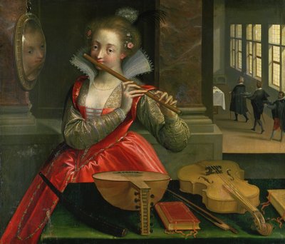 Allegory of Music (the Fluteplayer), c.1600 by Dirk de Quade van Ravesteyn